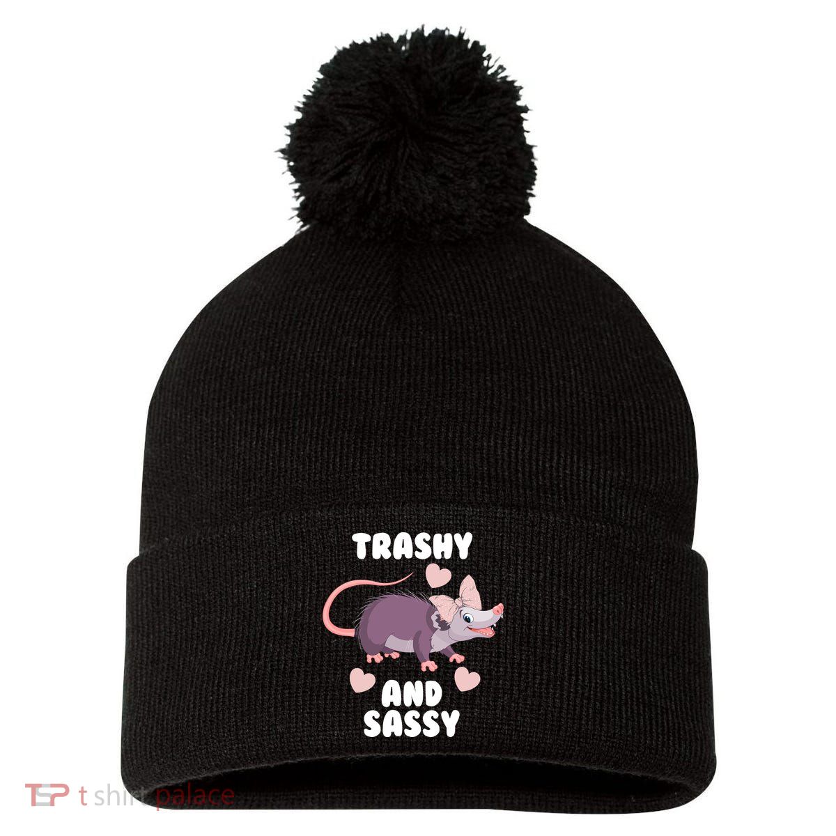 Trashy And Sassy Pom Pom 12in Knit Beanie