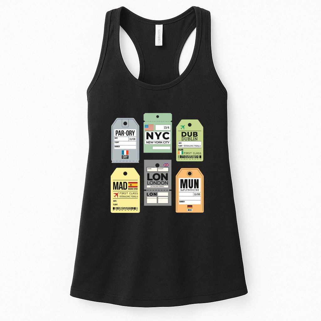 Travel Luggage Tags Womens Tank Top