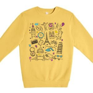 Travel The World Cute Premium Crewneck Sweatshirt