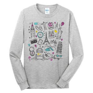 Travel The World Cute Tall Long Sleeve T-Shirt