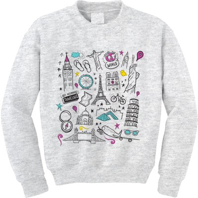 Travel The World Cute Kids Sweatshirt
