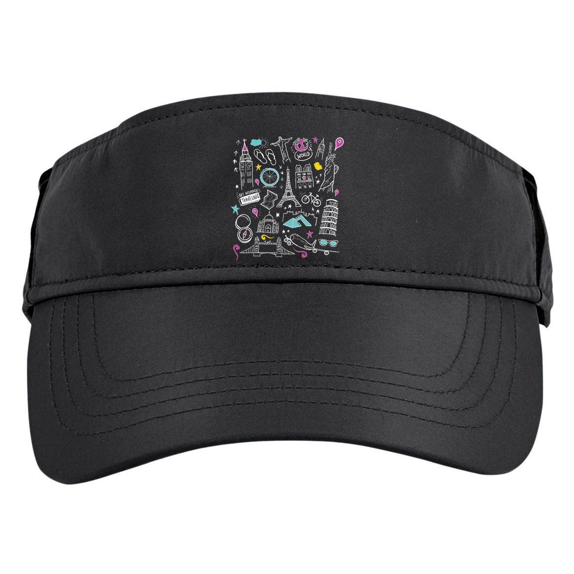 Travel The World Cute Adult Drive Performance Visor