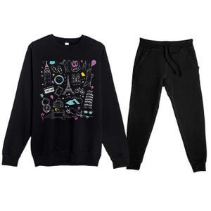 Travel The World Cute Premium Crewneck Sweatsuit Set