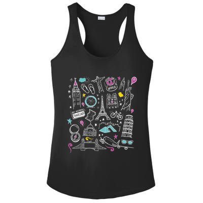Travel The World Cute Ladies PosiCharge Competitor Racerback Tank