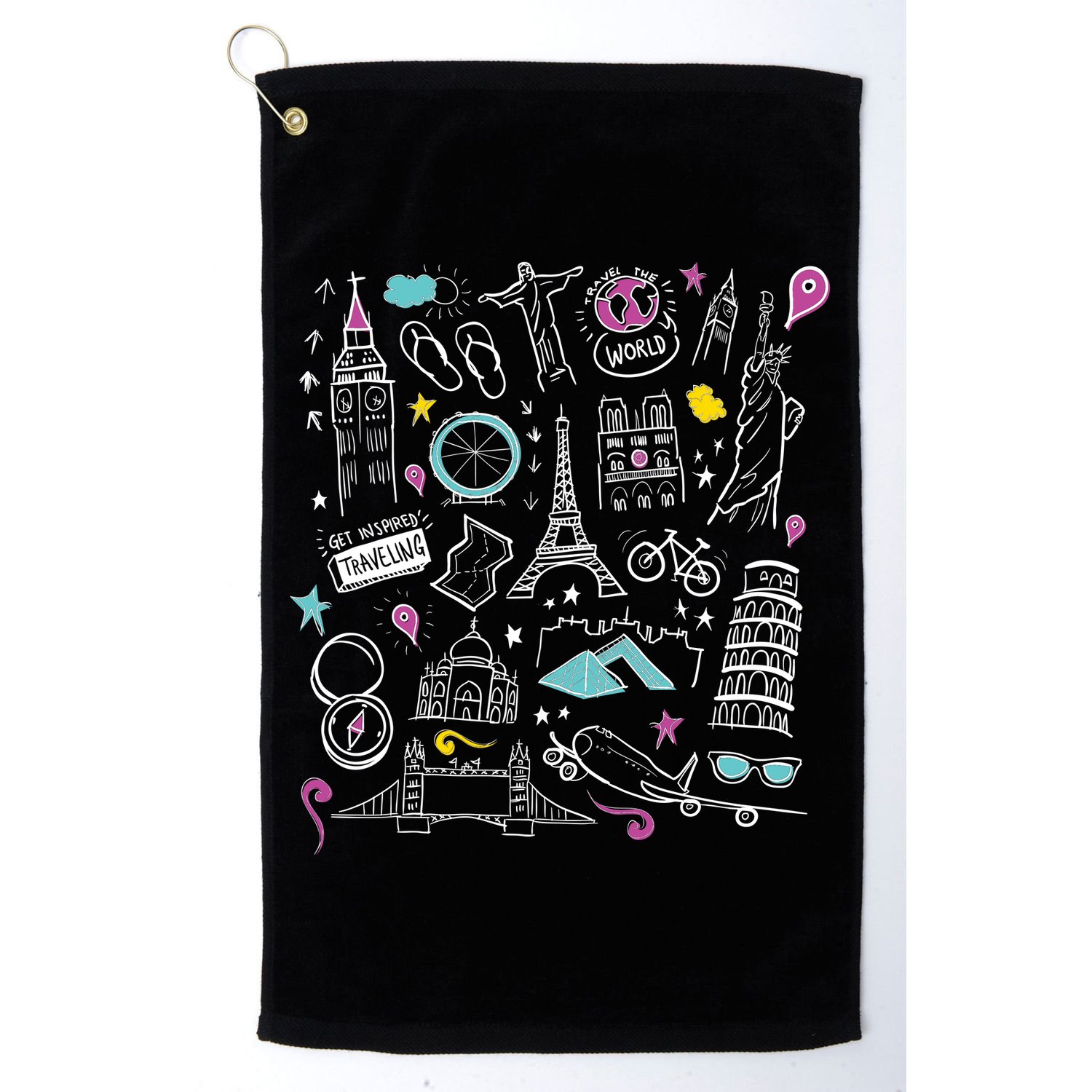 Travel The World Cute Golf Towel