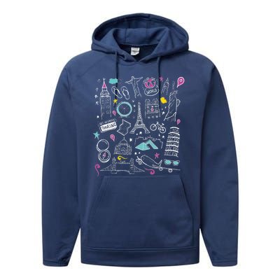 Travel The World Cute Performance Fleece Hoodie