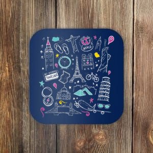 Travel The World Cute Coaster