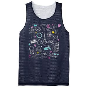 Travel The World Cute Mesh Reversible Basketball Jersey Tank