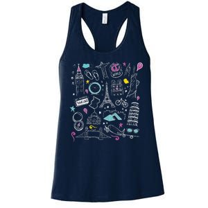 Travel The World Cute Women's Racerback Tank