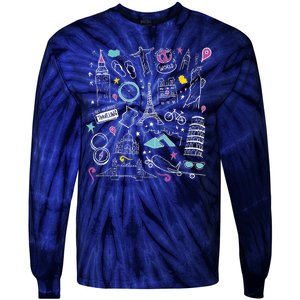 Travel The World Cute Tie-Dye Long Sleeve Shirt