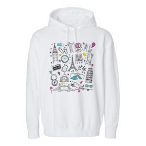 Travel The World Cute Garment-Dyed Fleece Hoodie