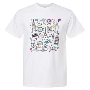 Travel The World Cute Garment-Dyed Heavyweight T-Shirt