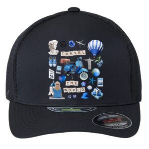 Travel The World Tourist Flexfit Unipanel Trucker Cap