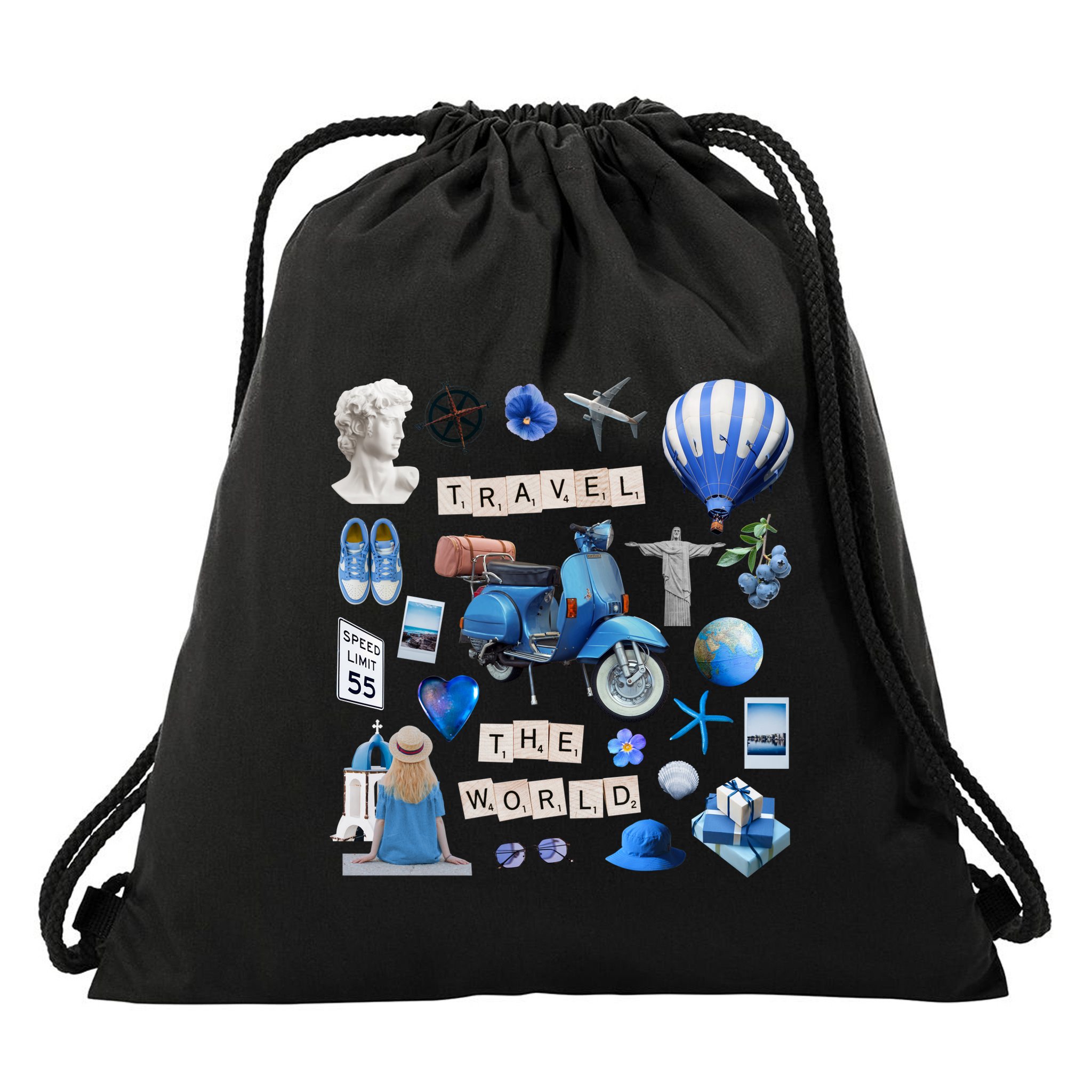 Travel The World Tourist Drawstring Bag