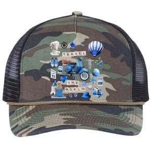 Travel The World Tourist Retro Rope Trucker Hat Cap