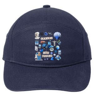 Travel The World Tourist 7-Panel Snapback Hat