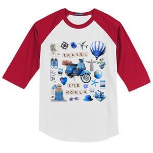 Travel The World Tourist Kids Colorblock Raglan Jersey