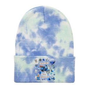 Travel The World Tourist Tie Dye 12in Knit Beanie