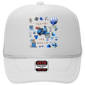 Travel The World Tourist High Crown Mesh Back Trucker Hat