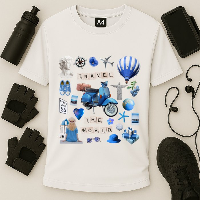 Travel The World Tourist Cooling Performance Crew T-Shirt