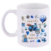 Travel The World Tourist 11oz C Handle Ceramic Mug