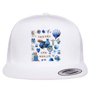 Travel The World Tourist Flat Bill Trucker Hat