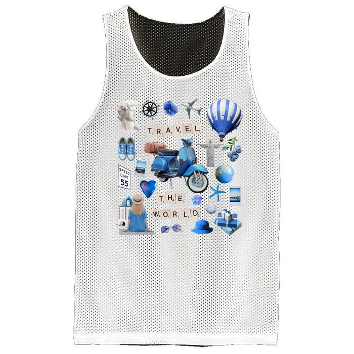 Travel The World Tourist Mesh Reversible Basketball Jersey Tank