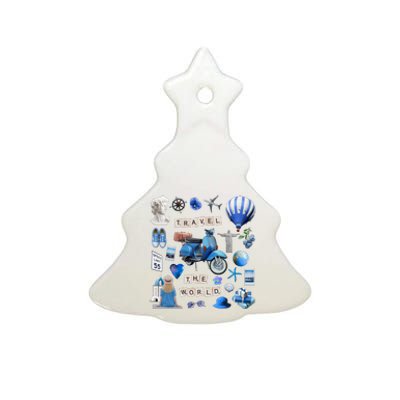 Travel The World Tourist Ceramic Tree Ornament