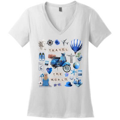 Travel The World Tourist Women's V-Neck T-Shirt