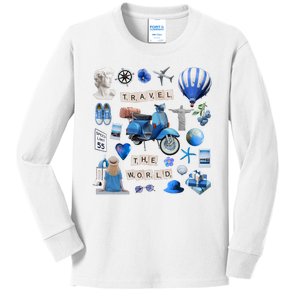 Travel The World Tourist Kids Long Sleeve Shirt