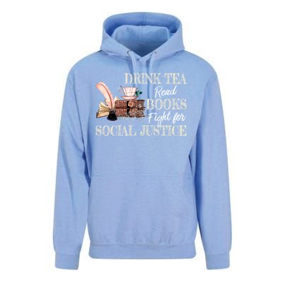 Tea Read Books Fight For Social Justice Gift Unisex Surf Hoodie