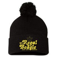 The Regal Beagle Vintage Classic 70s Lettering Design Pom Pom 12in Knit Beanie