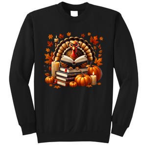 Turkey Reading Books Fall Thanksgiving Teacher Book Lovers Sweatshirt