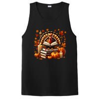 Turkey Reading Books Fall Thanksgiving Teacher Book Lovers PosiCharge Competitor Tank