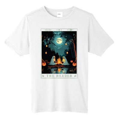 The Reader Bookish Cute Spooky Ghost Reading Book Tarot Card Tall Fusion ChromaSoft Performance T-Shirt