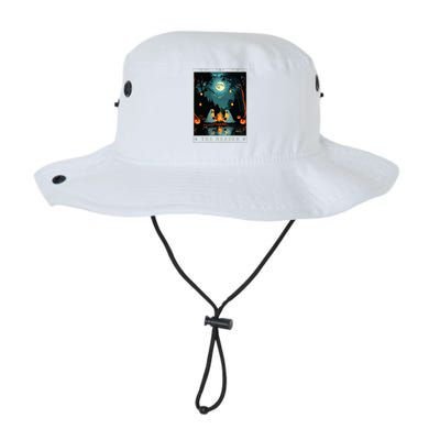 The Reader Bookish Cute Spooky Ghost Reading Book Tarot Card Legacy Cool Fit Booney Bucket Hat