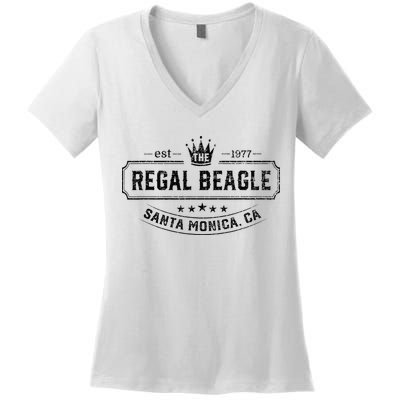 The Regal Beagle Funny Beagle Women's V-Neck T-Shirt