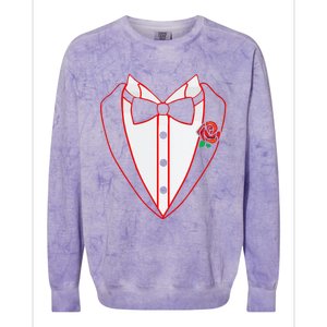 Tuxedo Red Bow Tie Costume Valentine's Day Gifts Colorblast Crewneck Sweatshirt