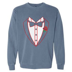 Tuxedo Red Bow Tie Costume Valentine's Day Gifts Garment-Dyed Sweatshirt