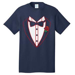 Tuxedo Red Bow Tie Costume Valentine's Day Gifts Tall T-Shirt