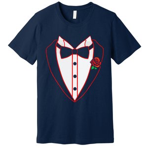 Tuxedo Red Bow Tie Costume Valentine's Day Gifts Premium T-Shirt