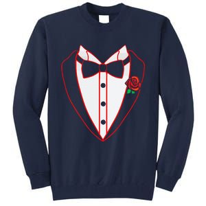 Tuxedo Red Bow Tie Costume Valentine's Day Gifts Tall Sweatshirt