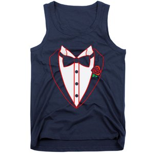 Tuxedo Red Bow Tie Costume Valentine's Day Gifts Tank Top