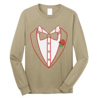 Tuxedo Red Bow Tie Costume Valentine's Day Gifts Long Sleeve Shirt