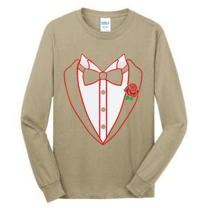 Tuxedo Red Bow Tie Costume Valentine's Day Gifts Tall Long Sleeve T-Shirt