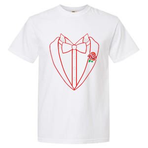 Tuxedo Red Bow Tie Costume Valentine's Day Gifts Garment-Dyed Heavyweight T-Shirt