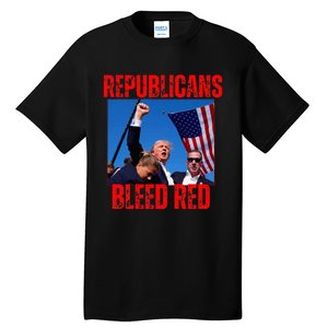 Trump Republicans Bleed Red 2024 Assignation Attempt Tall T-Shirt