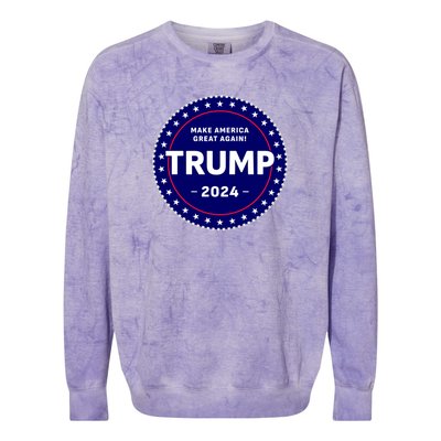 Trumps Reelection Badge 2024 Colorblast Crewneck Sweatshirt