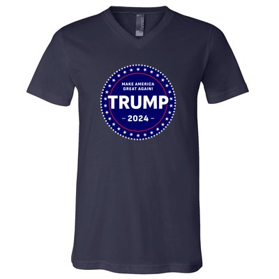 Trumps Reelection Badge 2024 V-Neck T-Shirt