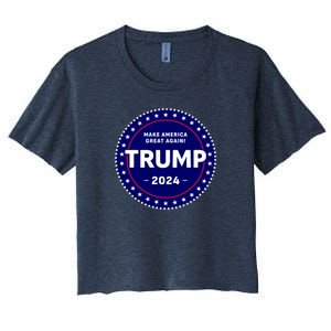 Trumps Reelection Badge 2024 Women's Crop Top Tee